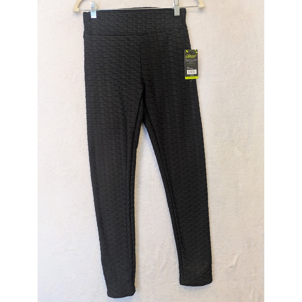 Special‎ One LA Black Honeycomb Textured Fleece Lined Leggings Small